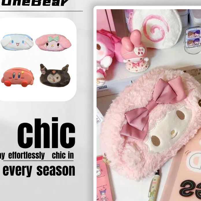 

Super Onebear tempat pensil kawaii pink pencil case large capacity cute pen bag student school pencil bags for girl study stationery school supplies