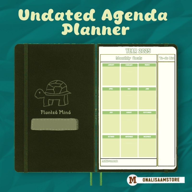 

[MonalisaATKStore] [Jangan CO❗️ Request] Undated 2025-2075 Planner Agenda Tahunan - Buku Harian Journal