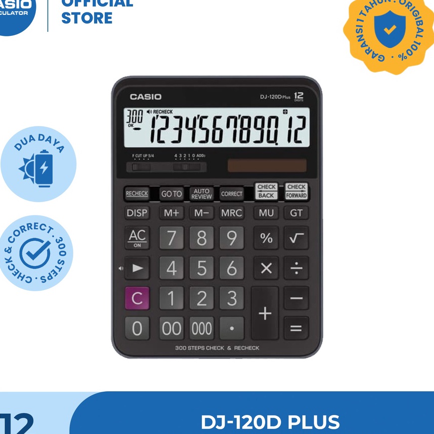 

HJ6 CASIO KALKULATOR DJ12DPLUS Kalkulator Dagang Fungsi Cek 12 dit