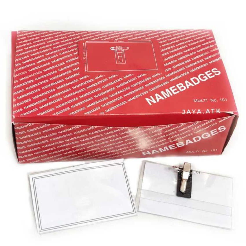 

FG2 PACK Name Tag Multi Tanda Pese Peniti Plastik
