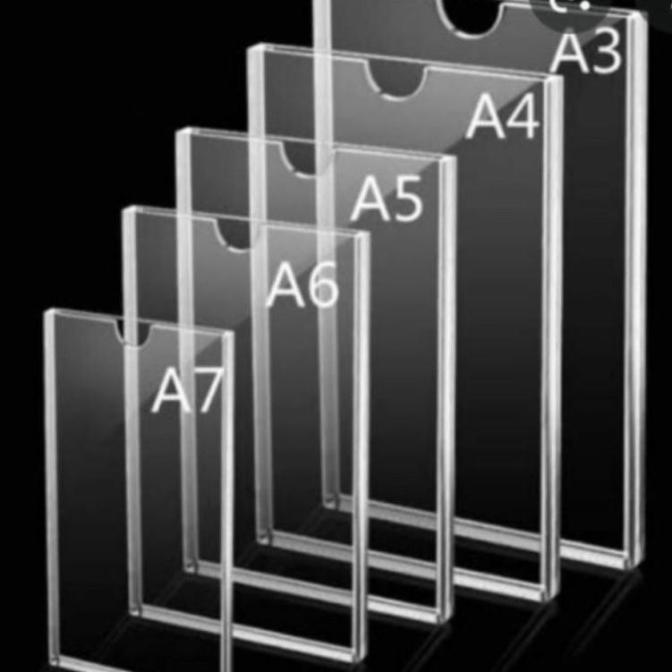 

FG2 Akrilik pocketFrameThickertempat brosur A4 2mm bening