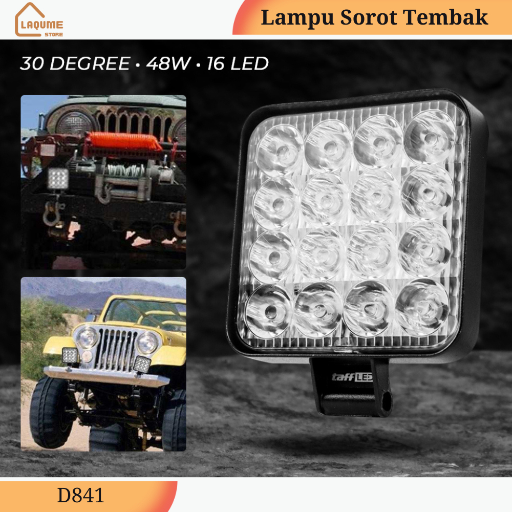 Lampu Sorot Tembak Cree 16 Mata 48 Watt Putih Worklight LED 16 Titik 48 Watt Mobil Motor