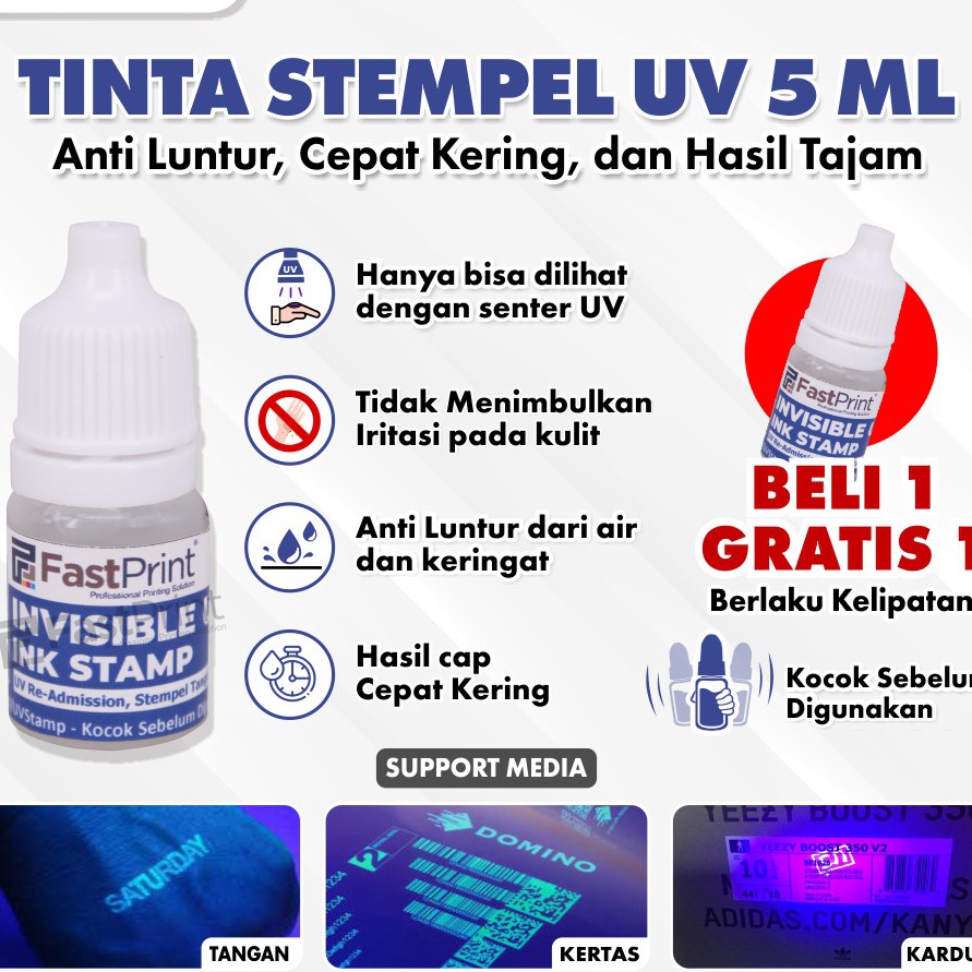 

KP8 Tinta Stempel UV Tinta Tangan Invisible Ink 5ML 5 ML