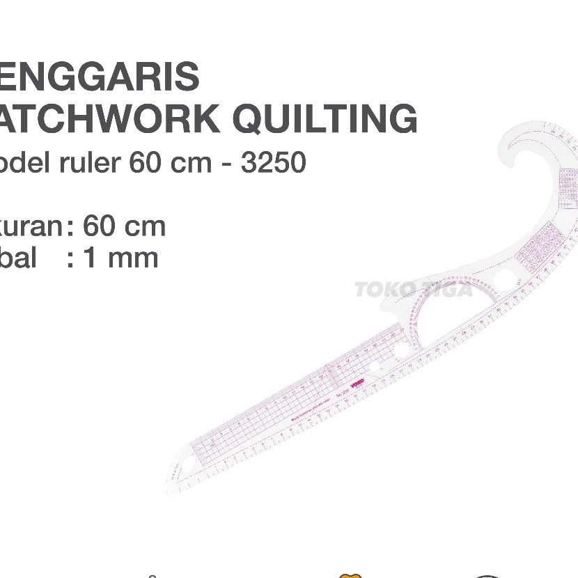 

KF7 Penggaris JahitMenjahit Pola Quilting Patchwork Ruler 6cm 325