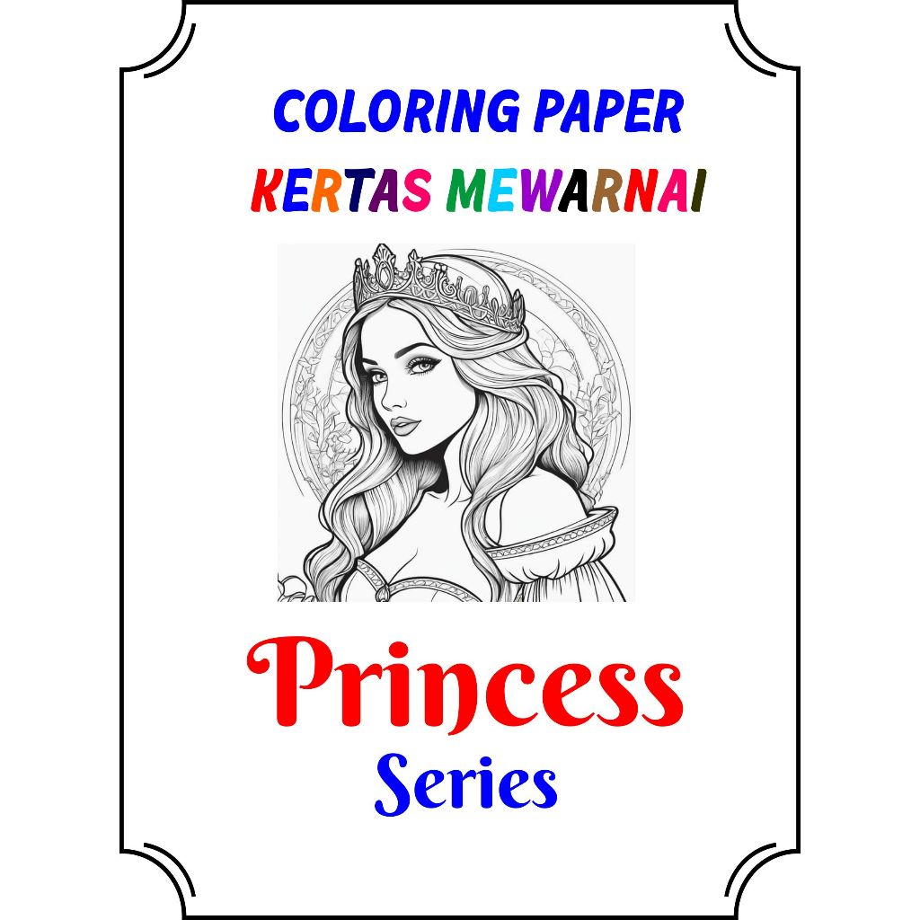 

50 Kertas mewarnai anak SD MI TK PAUD / Coloring / Sketsa Tema Princess