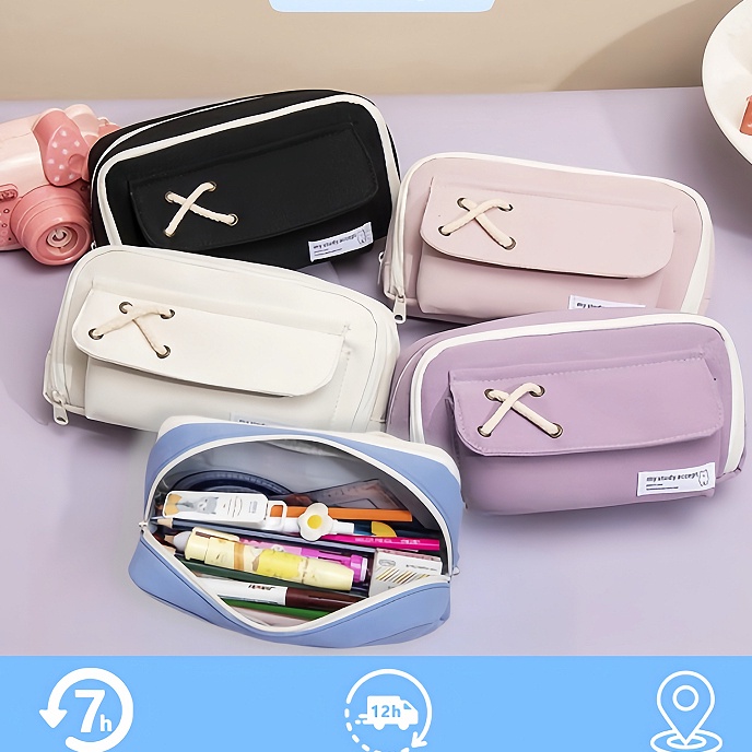 

Bonus Kotak Pensil Resleting Dompet Pensil Tempat Pensil Resleting Tempat Pensil Kanvas Ganda Beritsleting