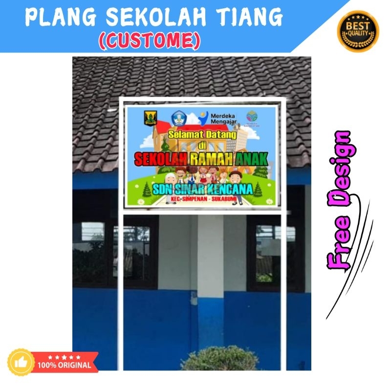 

PLANG / PAPAN NAMA SEKOLAH / YAYASAN / UKS / GUDEP + TIANG (CUSTOM)