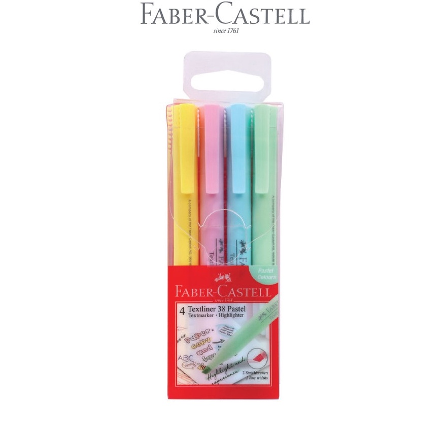 

KF7 FaberCastell Hhlhter Marker Textr 38 Pastel Set 4
