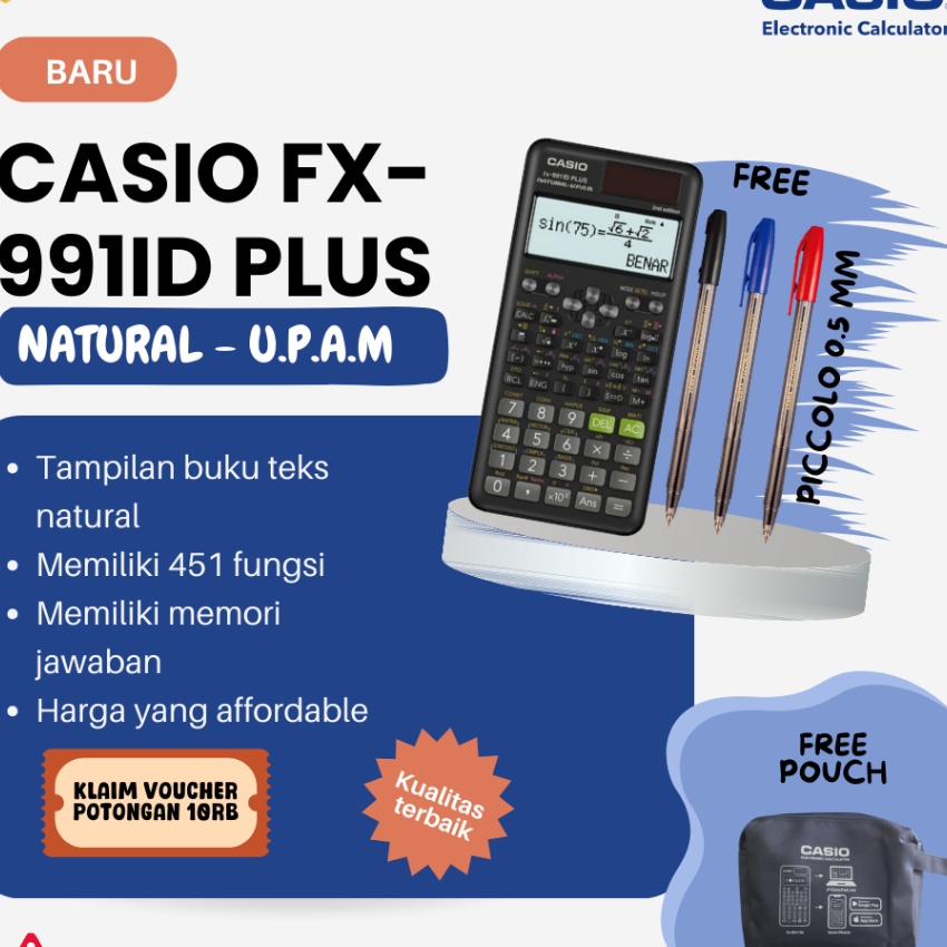 

KF7 Asaba Bandung CASIO FX991IDPlus 2nd edition BIndonesia Kalkulator Sekolah Kuliah Scientific 451fungsi