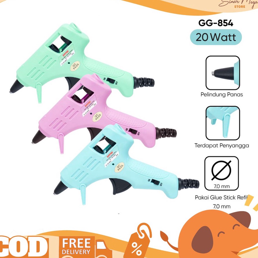 

Ekstra Joyko Glue Gun GG854 Pastel Color 2watt Glue Gun Warna Pastel