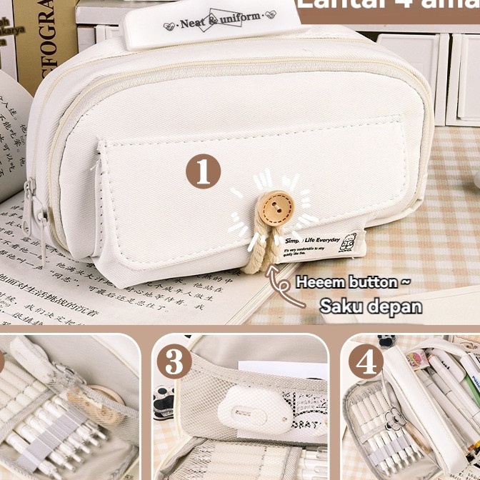 

FG2 Kotak Pensil Kanvas Multiwarna Kotak Pena Estetika Kapasitas Korea Perlengkapan Penyimpanan Alat Tulis Siswa Sekolah