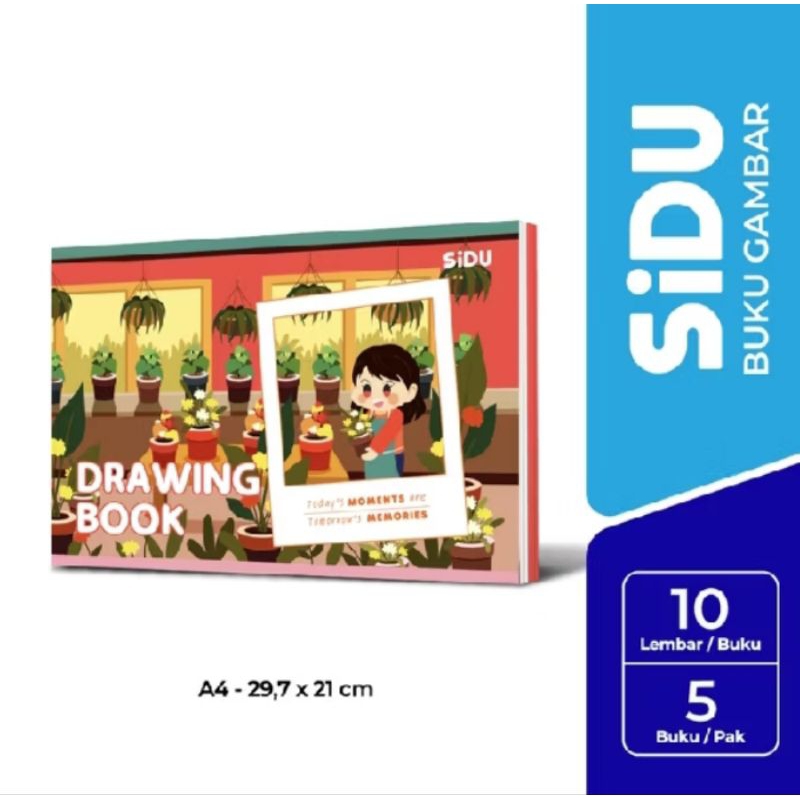 

[FREE PENSIL] Buku Gambar SIDU A4 10 lembar isi 5 buku / 1 pak
