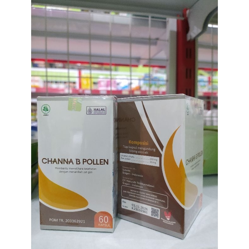 Channa B Pollen 60kapsul, Kapsul ikan kutuk / gabus premium plus beepollen