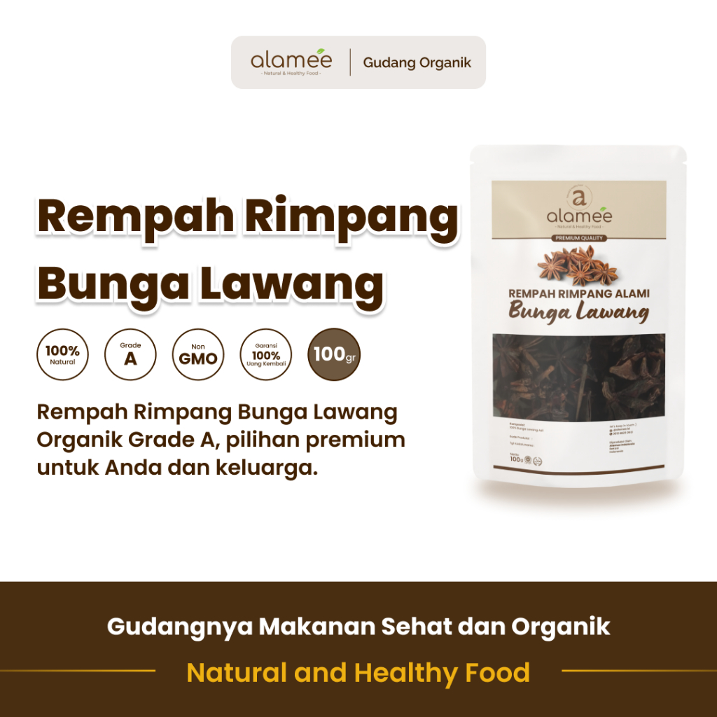 

alamee rempah bunga lawang 100 gram rempah tradisional wangi kuat dan aroma pedas alami herbal