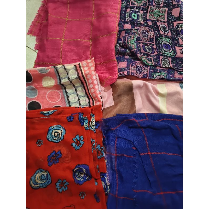 Preloved Kerudung Hijab segiempat motif || Hijab motif