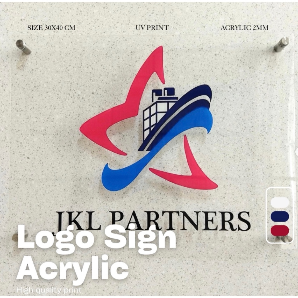 

Acrylic Logo Sign Board Papan Nama Akrilik Ukuran Custom Ukuran
