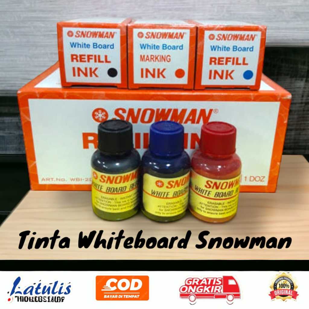 

Refill Tinta Spidol Snowman Whiteboard Marker BG-12 BISA HAPUS / isi ulang tinta Snowman WBI-20