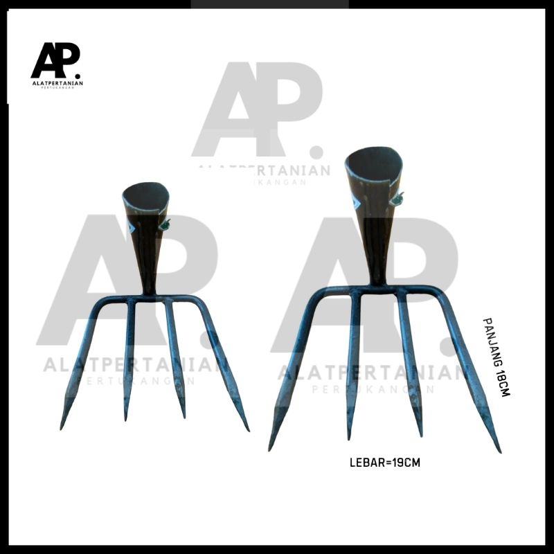 Garukan Rumput Sampah Besi Baja Gigi 4-cangkrang garuk pacul sampah got