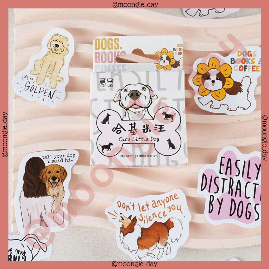 

40-45 PCS/BOX STIKER KERTAS TEMA CUTE LITTLE DOG ANJING QOUTE BULLET JURNAL DIY DIARY LUCU MURAH