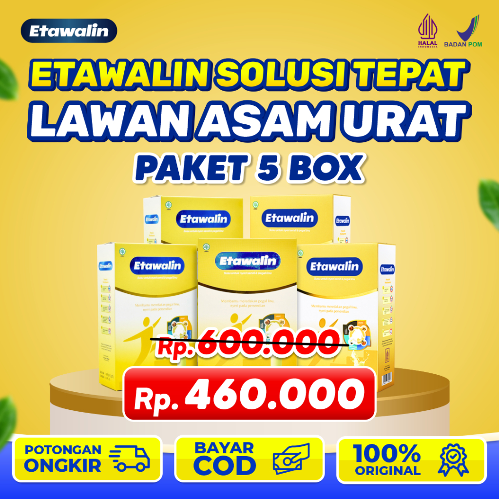 

Etawalin Paket Hemat 5 Box Original Asli 100% Susu Kambing Etawa Ampuh Mengatasi Asam Urat Pegel Linu Nyeri Sendi Masalah Tulang Rematik Kesemutan