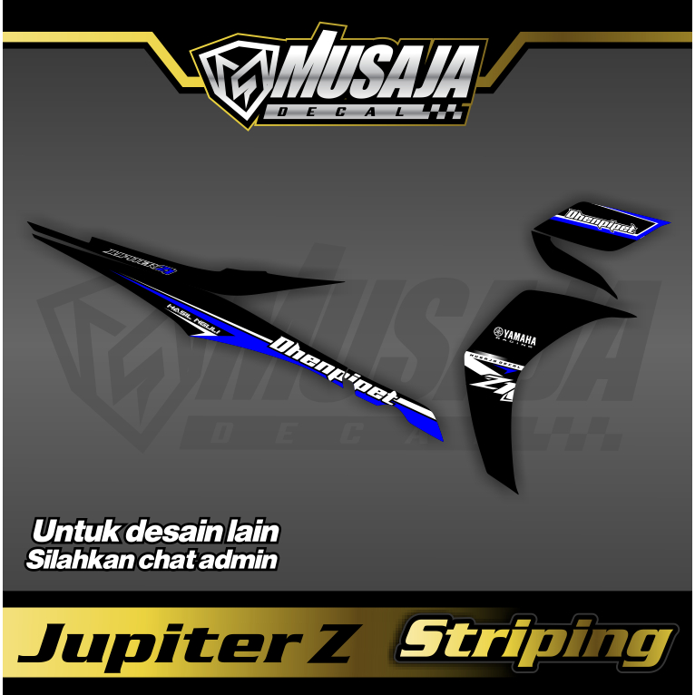 Stiker Striping Jupiter Z1 biru putih premium Transparan uv glossy superglossy