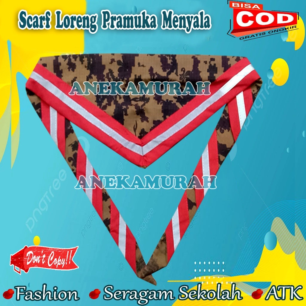 JKI Scraf Loreng Pramuka Menyala Syal Pramuka Menyala