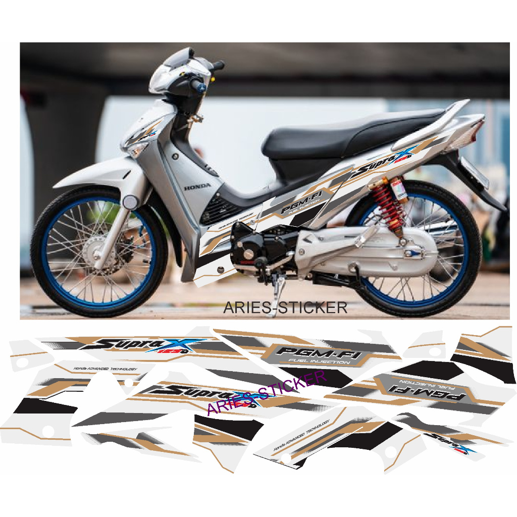STRIPING STIKER SUPRA X 125 OLD CUSTOM INJECTION PUTIH