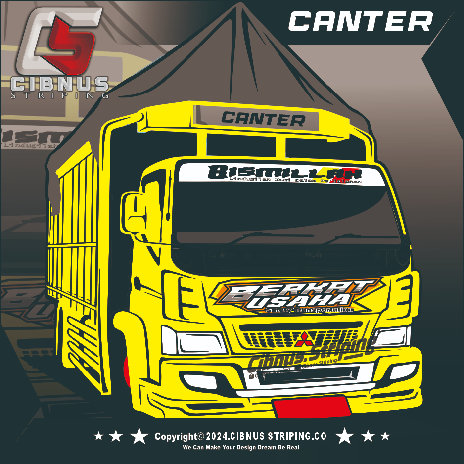 Stiker Truk Canter Kabin Depan.Decal sticker Cabin Truk Canter