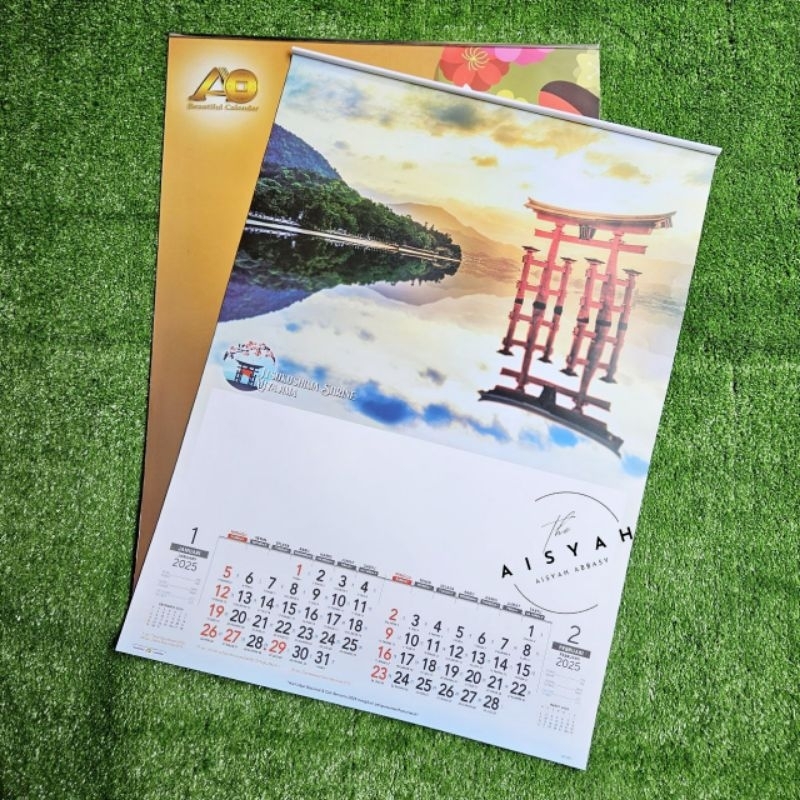 

kalender lux tahun 2025 alam jepang Ao 601 ukuran super besar 72 x 50cm(terima castume cetak merek)