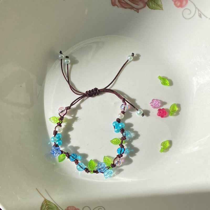 SPRING BLOSSOM BRACELET (Blue edition) [Gelang Serut] gelang manik bunga