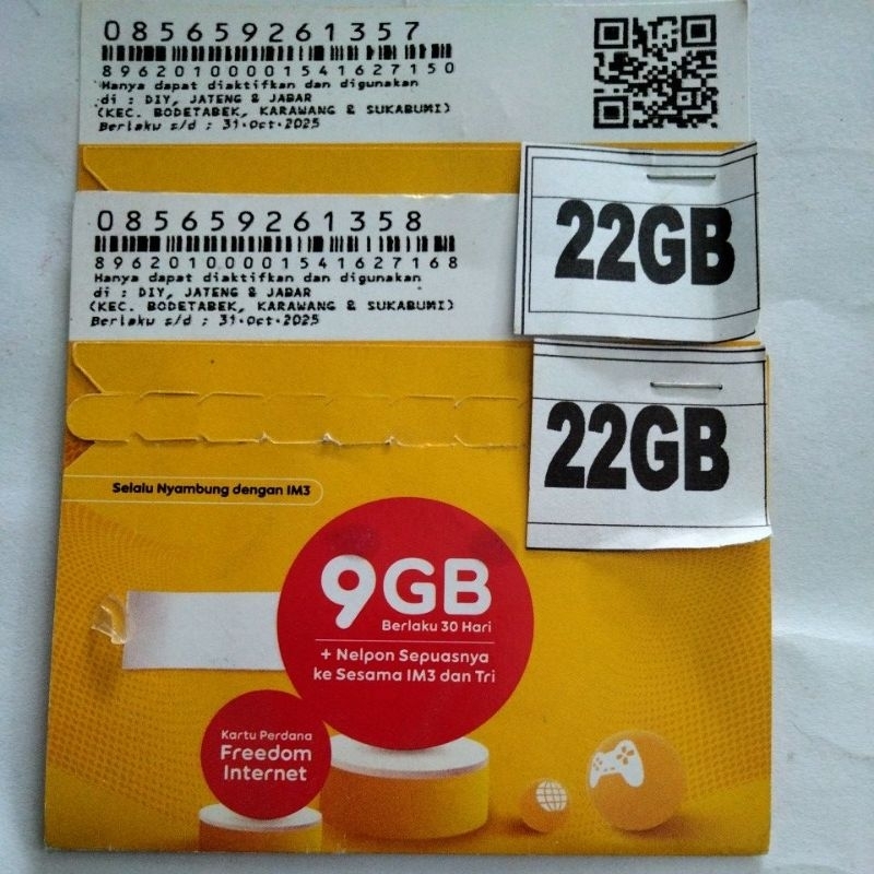 Kartu Kuota Indosat 22GB