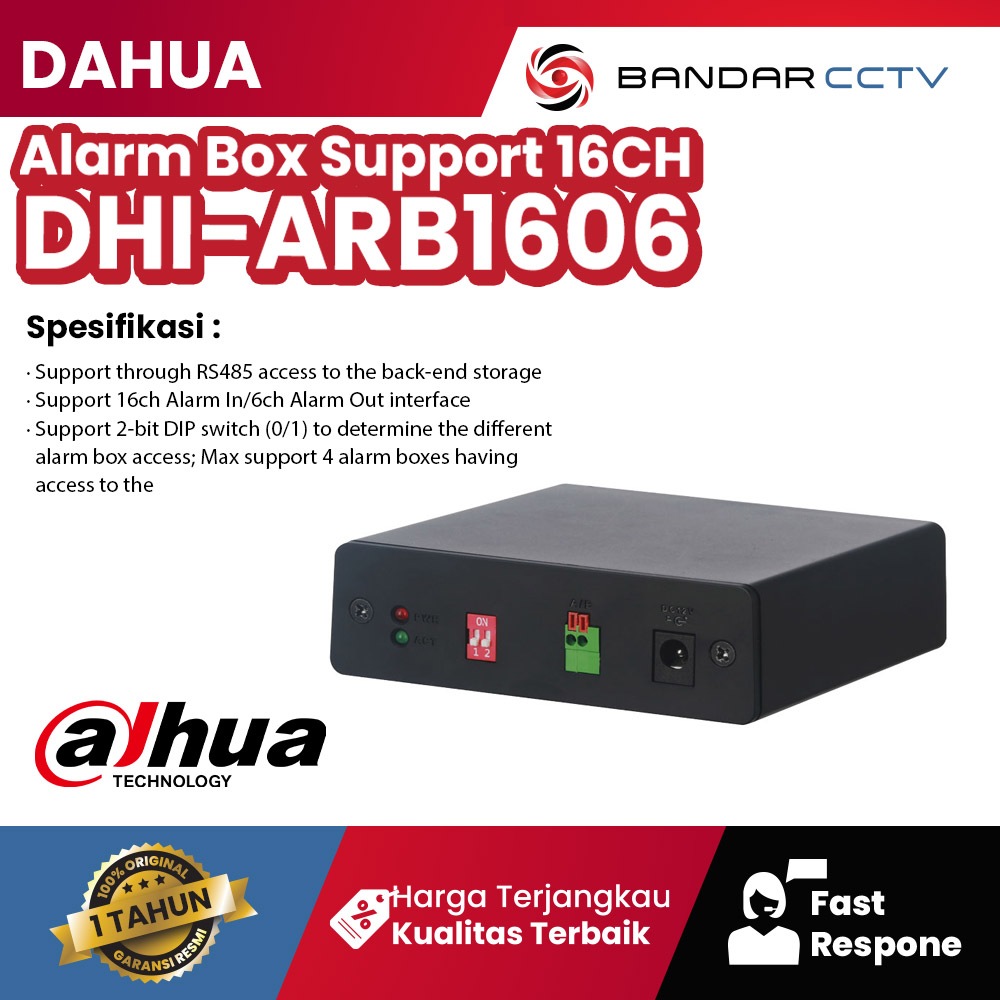 Dahua ARB1606 Alarm Box 16 Channel Input Alarm, 6 Channel Output