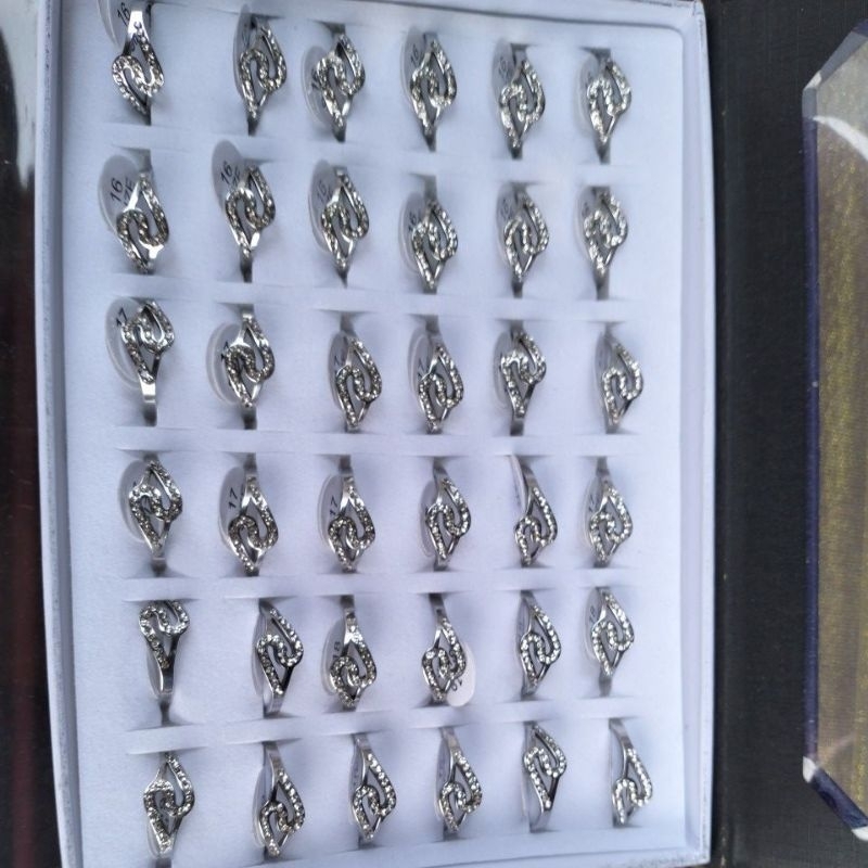 grosir cincin titanium silver 3 lusin