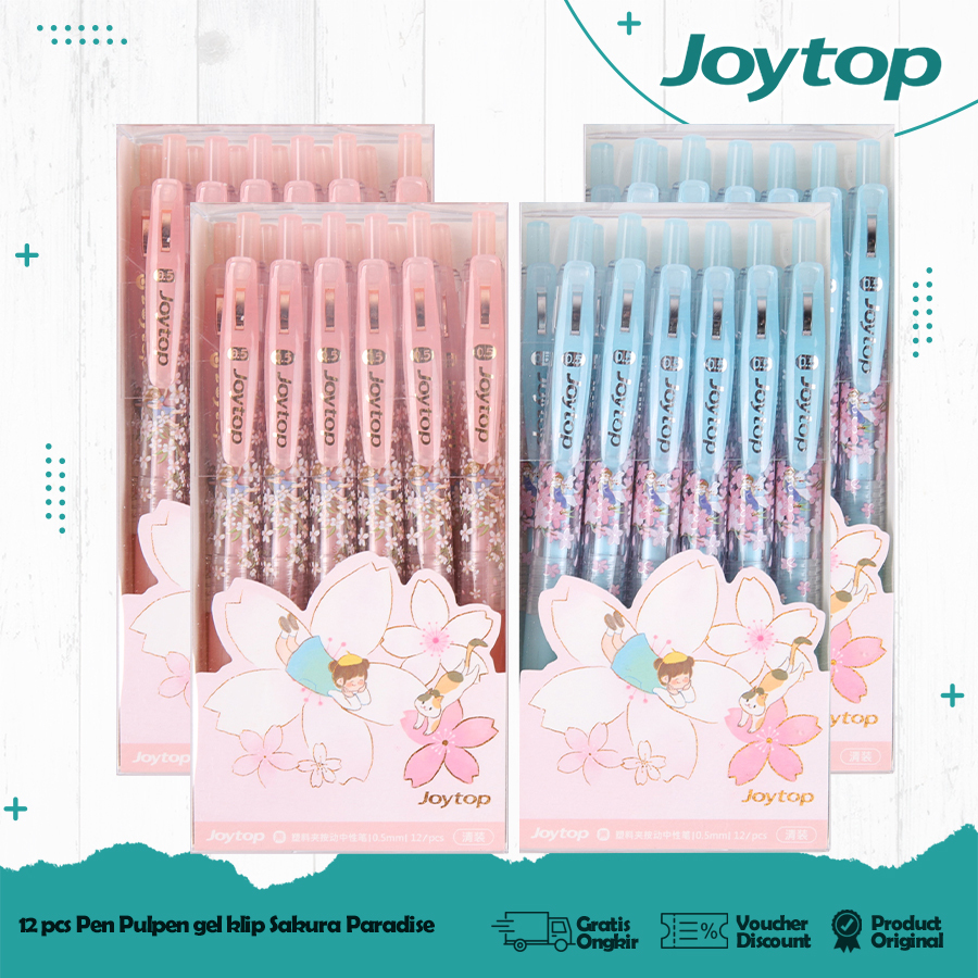 

JOYTOP 12PCS Gel Pen Klip Sakura 0.5mm Black