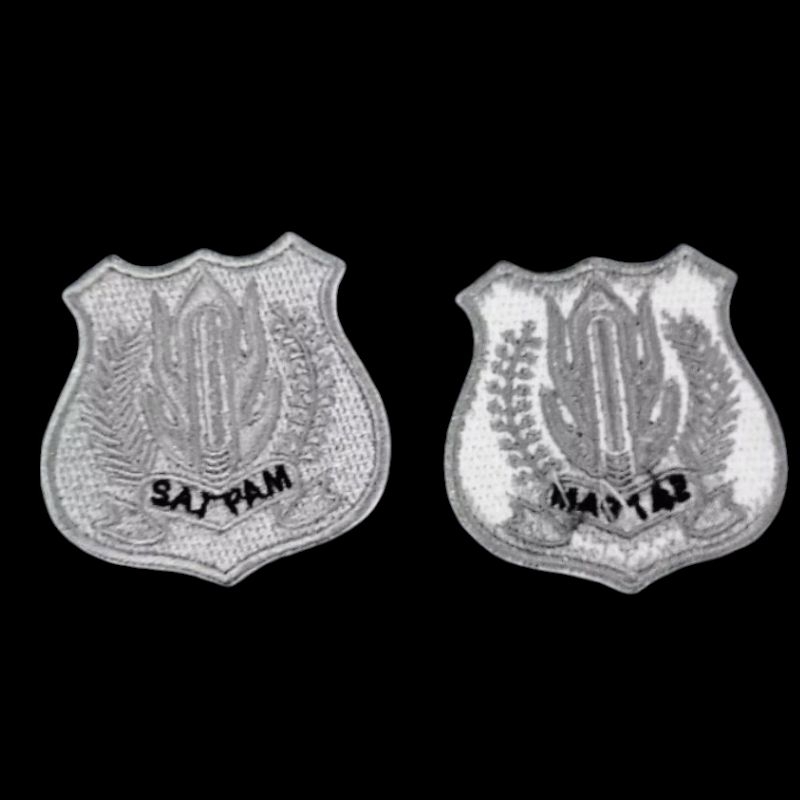 bordir logo satpam timbul & non timbul