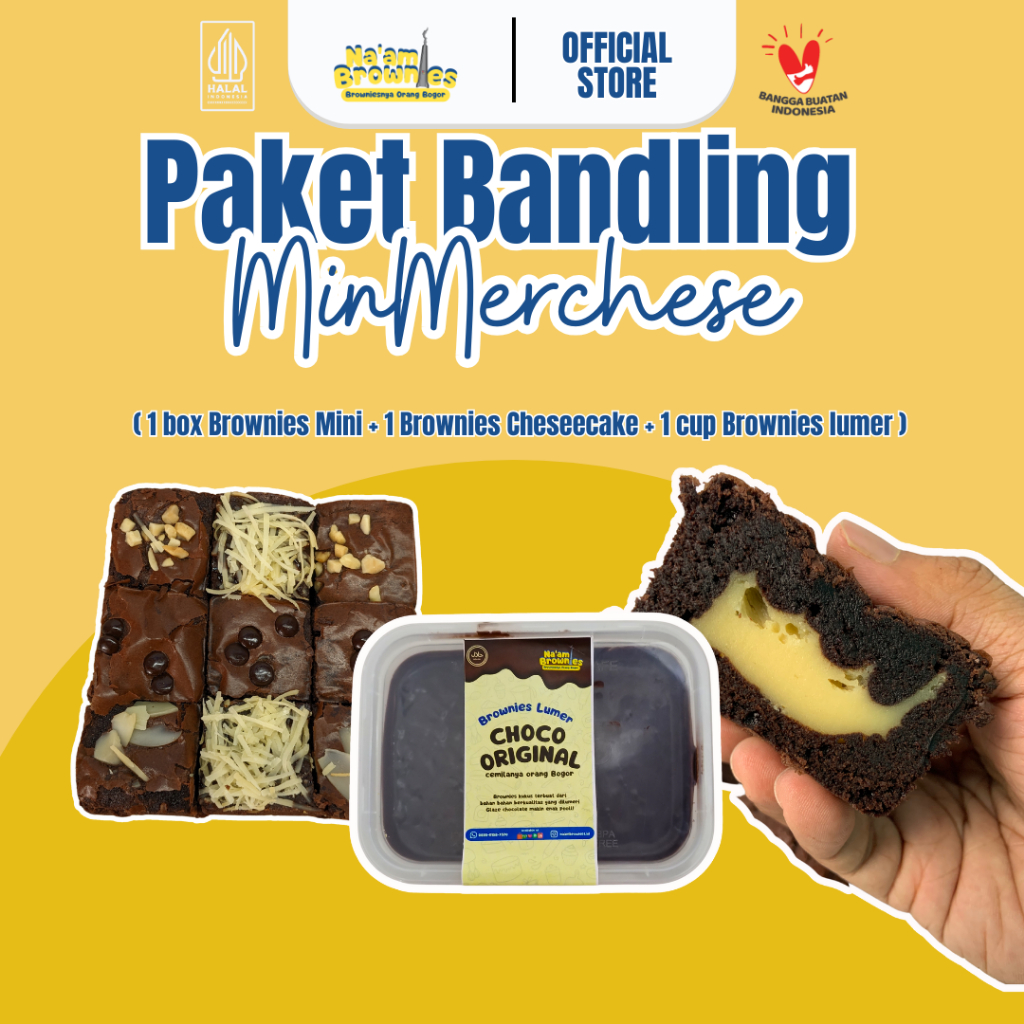 

[MINMERCHESE] Paket Bundling Brownies Fudgys Mini dan Browniescheese Cake - Frozen, Food
