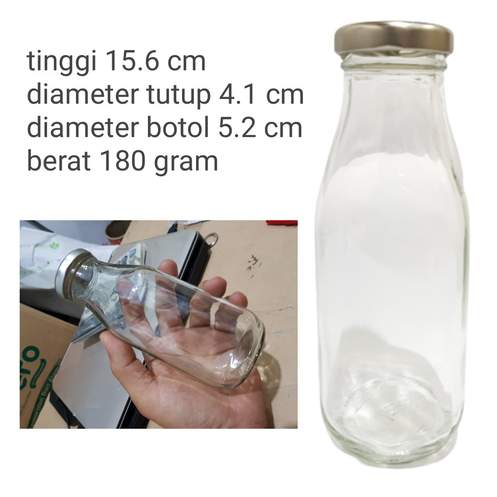 /  72 PCS 330ML JUS BOTOL KACA JUS ( KOTAK) 330 ML  / botol juice + tutup silver 330ml kaca / Botol 
