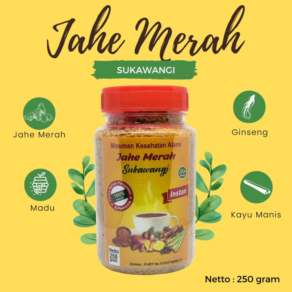 

JAHE MERAH SUKAWANGI ISI 250 GRAM/MINUMAN JAHE