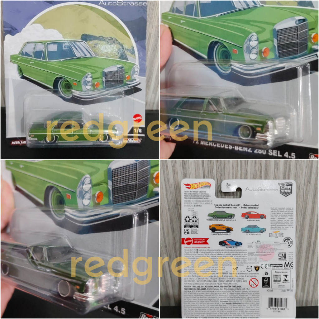 mainan anak diecast Hotwheels Premium Auto Strasse 72 Mercedes Benz 280 Sel 4.5