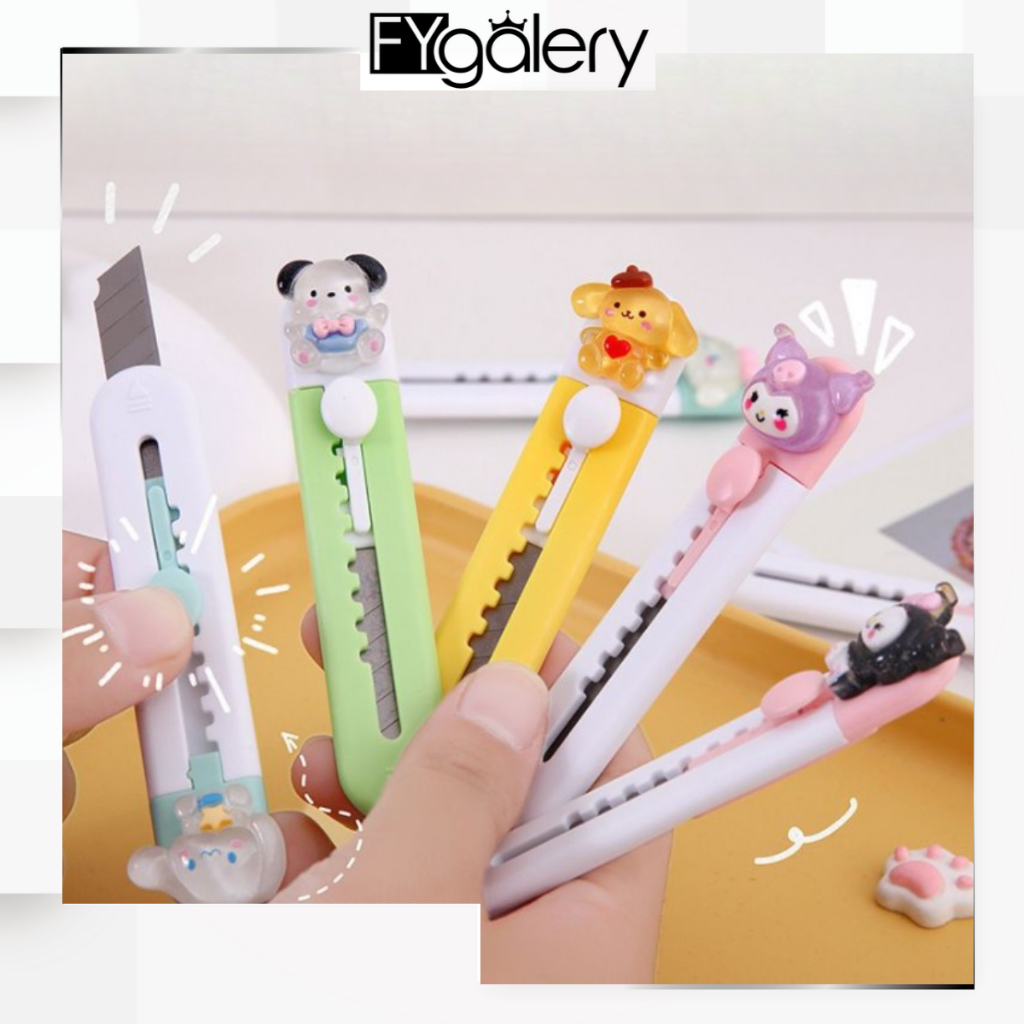 

FYGALERY HL0682 Cutter Mini Karakter Cutter Mini Travelling Pisau Cutter Silet Lucu Y1875