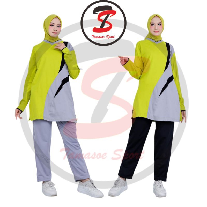Stelan Baju Olahraga Wanita // Stelan Kaos Olahraga // Stelan Training