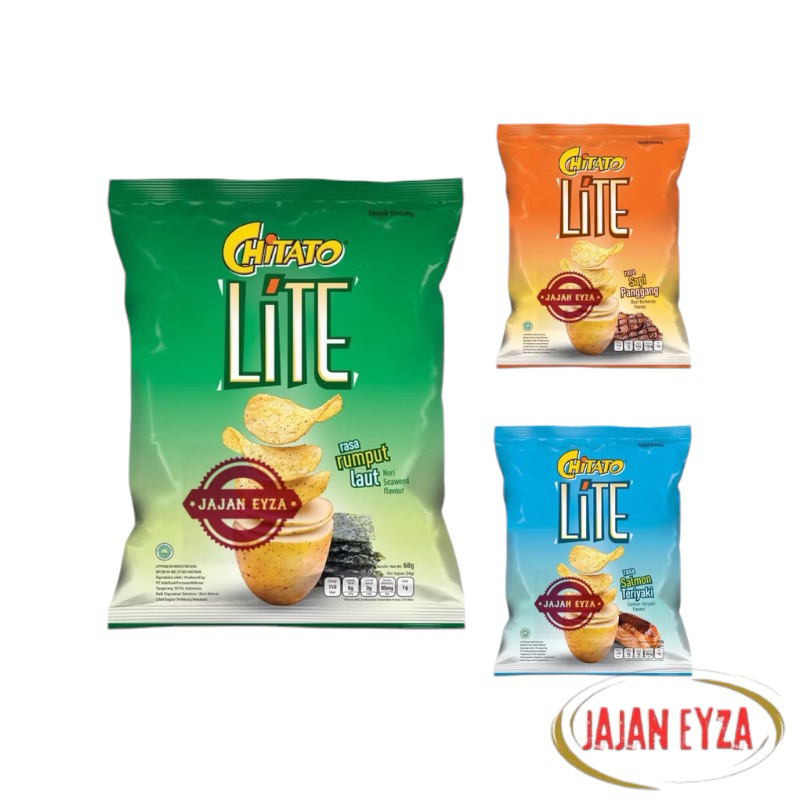 

indofood chitato lite rumput laut 68gr / kripik kentang / chitato lite cheese / kripik chitato lite salmon teriyaki lays original