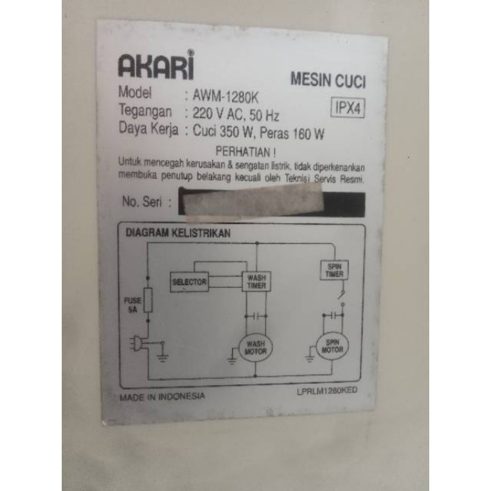 GEARBOX GEAR BOX GIRBOK MESIN CUCI 2 TABUNG AKARI AWM