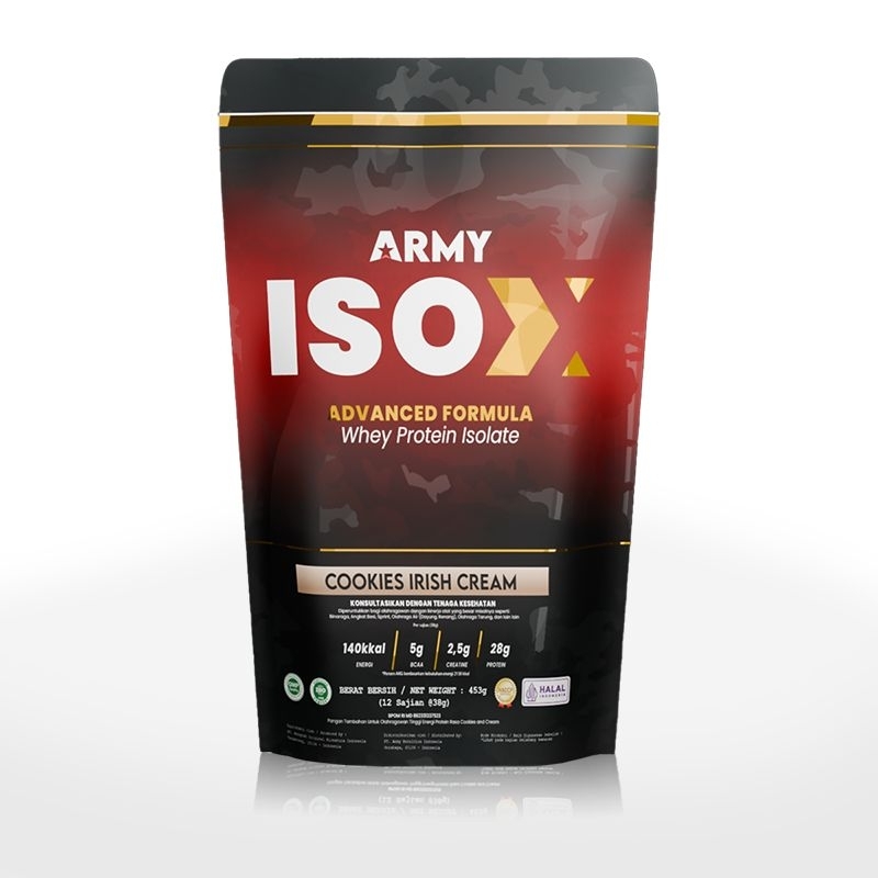 

Army Nutrition ISO X Cookies Irish Cream 1lb 453gr Susu Fitness Gym Whey Protein Isolate
