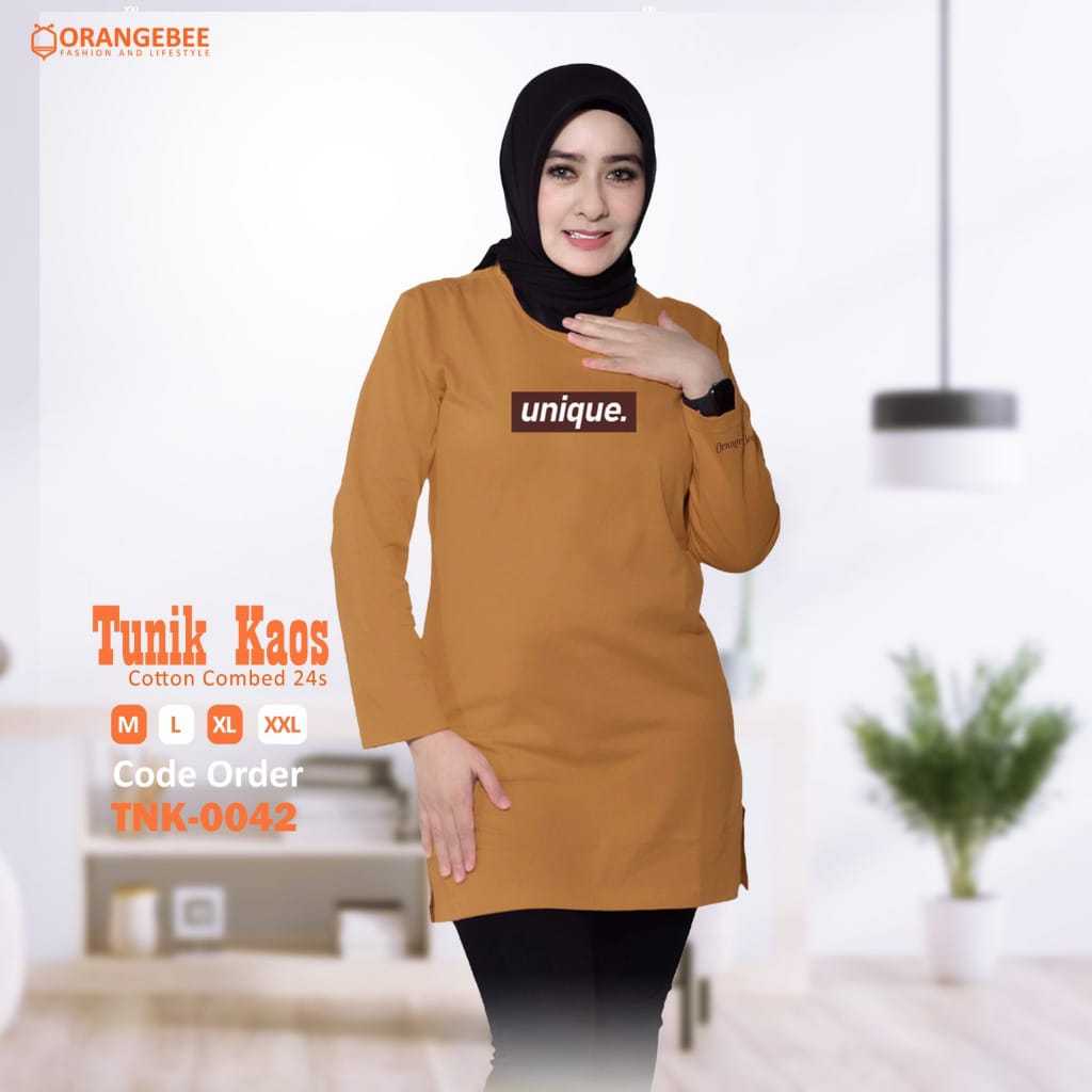 Tunik kaos Wanita - OrangeBee New Collection - Tunik Kaos - Tunik Muslimah - Tunik Kekinian - Tunik 
