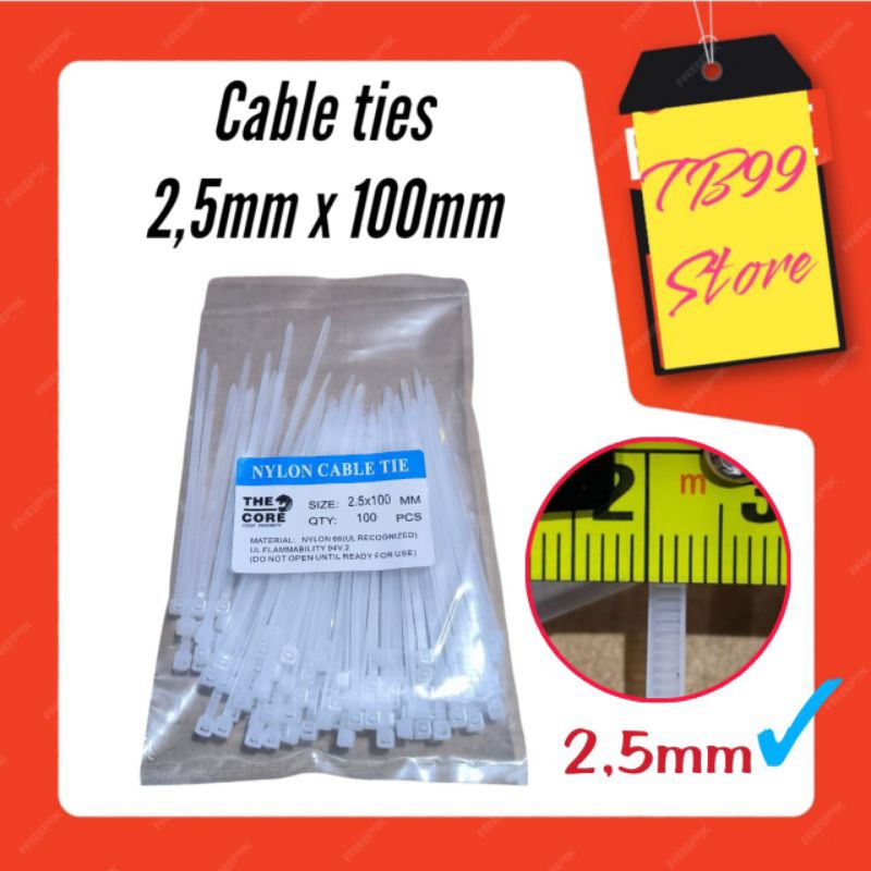 

Harga Per Karung 1.000 Pak Kabel Tis The Core 2,5 x 100mm Cable Ties 10cm