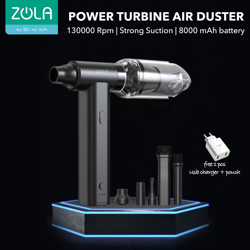 Zola Turbine Wireless Air Duster & Vacuum Komputer PC Laptop Kamera Alt Opolar Compressed Air Duster