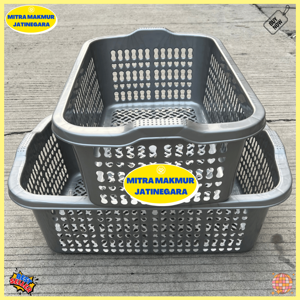 KERANJANG PAKAIAN PLASTIK PERSEGI PANJANG KERANJANG POPOK WADAH PAKAIAN BERSIH LAUNDRY BAG