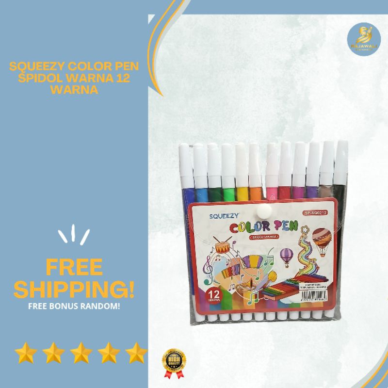 

Squeezy Spidol Warna | 12 Warna | SP-SQ0212