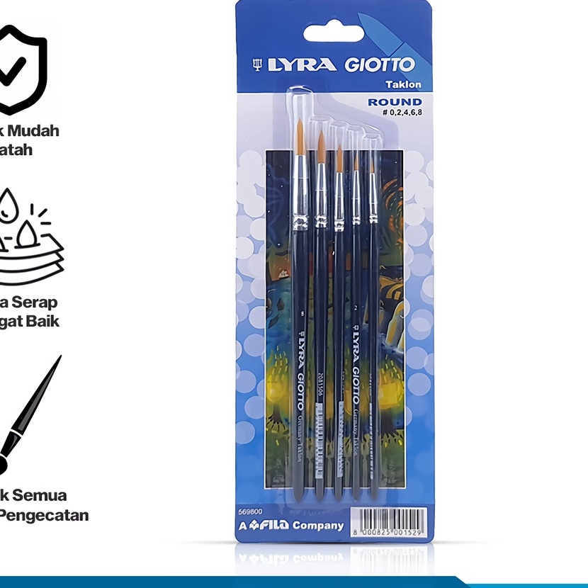 

KP8 Lyra Sikat Kuas Bulat 1 Set Taklon Round Brush Peralatan Gambar Lyr5698